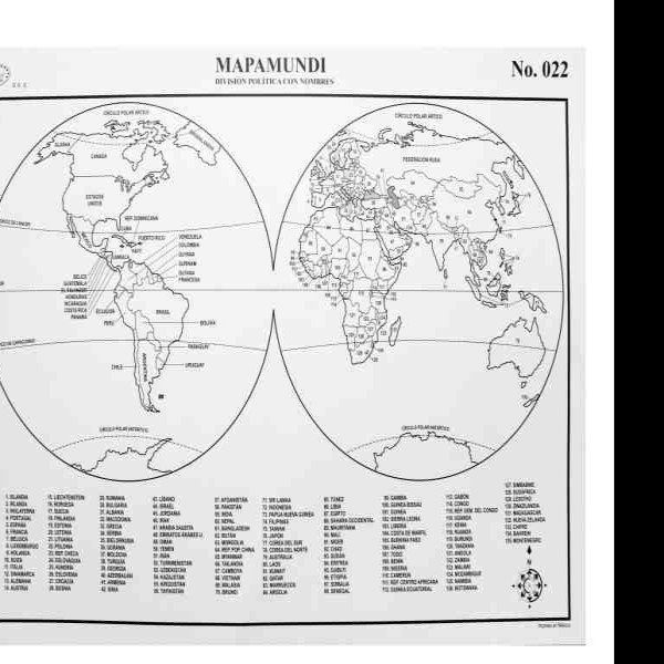 MAPA MAPAMUNDI CN 022 RAF 46X34